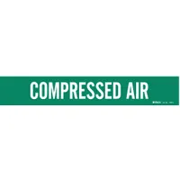 Pipe Marker: Compressed Air, Green, White, Fits 2 1/2 to 7 7/8 in Pipe O.D., 1 Pipe Markers (MPN 7059-1)