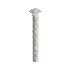 Square neck carriage bolts made of Grade 2 steel, 4 1/2 inches long with 1/2"-13 thread. The square neck prevents rotation during tightening, making them suitable for fastening metal to wood or metal to metal in construction, machinery assembly, and industrial maintenance. Sold in a 10-pack.