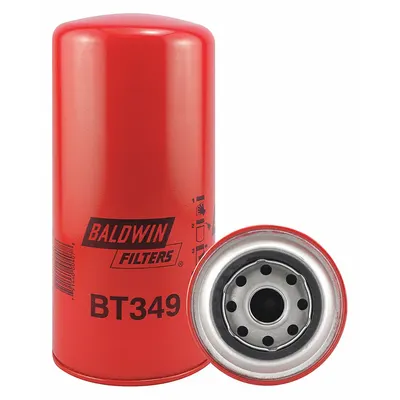 BALDWIN FILTERS Oil Filter: BT349, 1-12 Thread Size, 9 1/8 in Overall Ht, 4 1/4 in Outside Dia - Spin-On Oil Filters