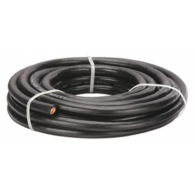 WESTWARD Battery Jumper Cable: 1/0 ga, 300 in Cable Lg, Black - Cut to Length Jumper Cables