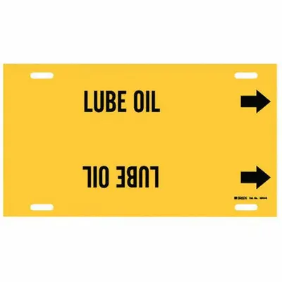 BRADY Lube Oil Strap-On Pipe Marker - Lube Oil Strap-On Pipe Markers