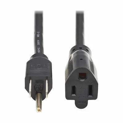 EATON TRIPP LITE P022-003-13A Power Cord, 3 ft, 5-15P to 5-15R, 13A, SJT, PVC - Electronic Equipment Power Cords