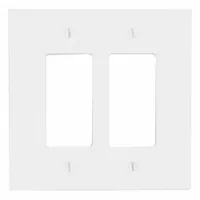 LEVITON Wall Plate: Decorator-Rocker, 2 Gang, White, Jumbo Size (MPN 88602)