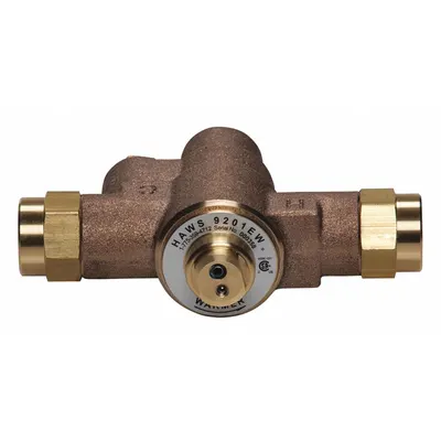 HAWS 9201EW Thermostatic Mixing Valve, 1/2 in NPT, Brass, for Single Eyewash - Thermostatic Mixing Valves
