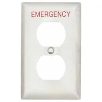HUBBELL Wall Plate: Duplex Outlet, 1 Gang, Silver, Std Size (MPN SS8MEV)