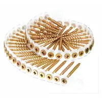 Collated Screw: Floor Screw, #8 Screw Size, 1 3/4 in Lg, Steel, Zinc Yellow, Flat, Square, 1,000 PK (MPN 08F175Y)