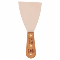 This standard scraper features a stiff, straight blade made of nickel copper with a wood handle. Designed for scraping tasks in industrial settings, the nickel copper construction resists corrosion and reduces spark risk in hazardous environments.