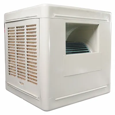 Dayton Ducted Evaporative Cooler: 1,400 sq ft, 28 1/4 in x 28 in x 28 in, 2 in Pad Thick - Multiple-Inlet Residential Ducted Evaporative Coolers