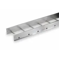 This straight section cable ladder is 12 ft long, 12 in wide, and 5 1/4 in high, constructed of aluminum with a 75 lb load rating. It meets NEMA VE-1 standards for cable tray systems. Used for routing and supporting power, data, and control cables in industrial cable management applications