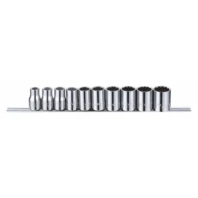 WESTWARD 10-Piece SAE Socket Set, 1/2 in Drive, 12-Point, 3/8 in to 15/16 in - SAE & Metric Socket Sets