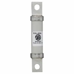 Fast-acting bolt-on fuse rated 50 A, 1000 V AC, and 800 V DC. Designed for overcurrent protection in power electronic circuits such as variable frequency drives, UPS systems, and rectifiers. Clears faults quickly to safeguard sensitive semiconductor devices.