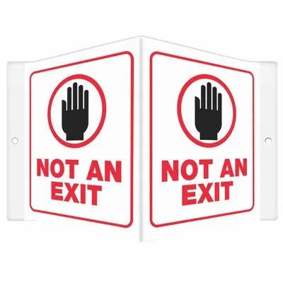 CONDOR Safety Sign: PETG, Mounting Holes Sign Mounting, 6 in x 8 1/2 in Nominal Sign Size - V-Shape Projection Not An Exit Signs