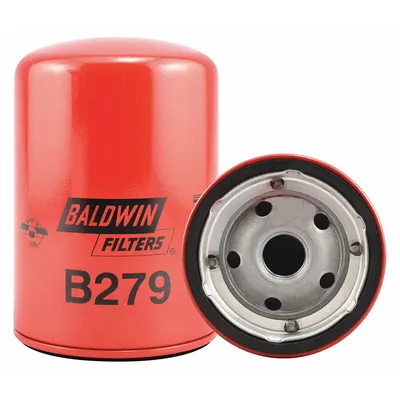 BALDWIN FILTERS Oil Filter: B279, 13/16"-16 Thread Size, 5 3/8 in Overall Ht - Spin-On Oil Filters