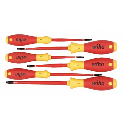 WIHA Insulated Screwdriver Set: 1-10 Pieces, 6 Pieces, Security Torx Tip - Insulated Screwdriver Sets