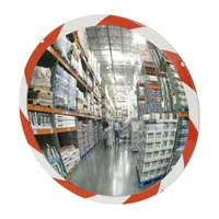 Convex Mirror: Round, Convex Mirror, Acrylic, Acrylic with High Visibility Border, 36 in Dia, Indoor (MPN PLX36RT)