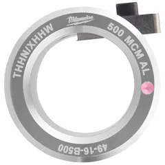 Aluminum stripping bushing designed for use with MILWAUKEE tools 2435-20 and 2935-20. Accommodates 500MCM THHN/XHHW wire, providing a dedicated stripping solution for this conductor size and insulation type.