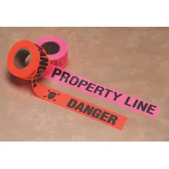 APPROVED VENDOR Property Line Legend Flagging Tape, Pink Vinyl, 1-1/2 in x 150 ft, Black Print, CUPGBK51-200
