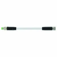 Cordset: M8 Male Straight X M8 Female Straight, 3 Pins, Gray, PVC, 5 m Cable Lg, 24 AWG Wire Size (MPN 7000-88001-2100500)