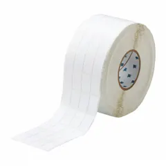Nylon wraparound label with black-on-white printing, sized 1 7/16 in x 13/16 in, for permanent identification of 0 AWG wire gauge cables. Compatible with i5100 printer series and requires IP-R4300 ribbon. Used in electrical panels, control cabinets, and machinery for clear wire marking.
