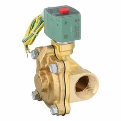 This 2-way, 2-position normally closed solenoid valve is designed for on/off control of fluid flow. It features a watertight coil enclosure and an NBR seal. Suitable for use in water, air, and light oil systems in process automation and HVAC applications.