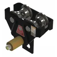 This push trolley is designed to mount a hoist on an I-beam, enabling manual movement of loads up to 1,000 lb along the beam. It is used in manufacturing, warehousing, and maintenance facilities for positioning heavy equipment or materials. The trolley is manually operated and requires compatibility with the beam flange dimensions