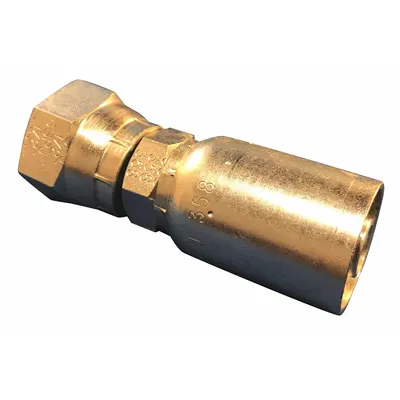 KURT Hydraulic Crimp Fitting: Carbon Steel, Straight, -8 For Hose Dash Size - Kurt Crimp Hydraulic Hose Fittings with BSP Connection