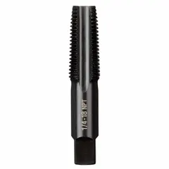 This MILWAUKEE straight flute taper tap cuts internal NPT threads in pipe fittings and holes for plumbing, pneumatic, and hydraulic systems. Its 4-flute design and taper chamfer start threads smoothly, making it suitable for general-purpose threading in metal and plastic.
