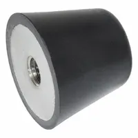 JW WINCO Vibration-Isolating Mount: Flat Conical, Buna-N, Male x Non-Threaded Style, M6 Thread Size (MPN 254-25-M6-55)