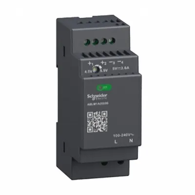 MODICON DC Power Supply: DIN Rail, 18 W Output Power - Rated, 3.6 A Current - Output - DIN Rail Mount DC Power Supplies