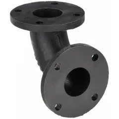 This 90° elbow connects flanged pipes in low-pressure systems. Rated for 175 psi at 150°F, it is made of cast iron with Class 125 flanges. Suitable for water, steam, or gas lines in industrial and HVAC applications.