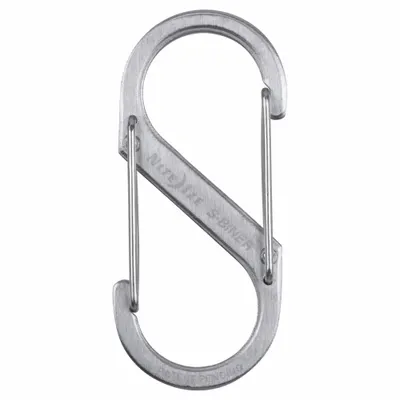 NITE IZE Double Carabiner: 25 lb Working Load Limit, Wire Gate - Load Rated S-Hook Double Snap Hooks