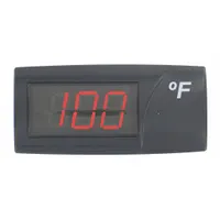 Multi-function digital panel meter with a display span of -999 to 999. Features a red LED display, accuracy greater than 1%, and cage clamp connection. Rated NEMA 3R and operates on 230 V AC. Suitable for use as a temperature or process indicator in industrial control panels