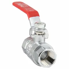 APPROVED VENDOR 1/2 in Chrome-Plated Brass Ball Valve, FIP x FIP, Lever Handle