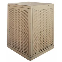 This commercial ducted evaporative cooler operates on 115/208-230V AC and includes a drive package that requires assembly. It is designed for evaporative cooling in large spaces such as warehouses, factories, and workshops.
