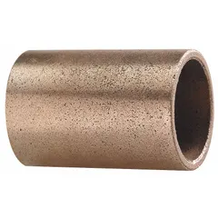 This bronze sleeve bearing supports rotating shafts in industrial machinery, reducing friction in applications such as conveyors, pumps, and gearboxes. It has a 3/4 in bore, 1 in OD, and 1 7/8 in length, with a maximum PV rating of 50,000 lb/sq in-fpm for moderate loads and speeds. Sold in a pack of 3.