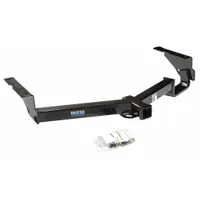 This REESE step bumper hitch is a powder-coated steel receiver designed for the Toyota Highlander. It has a 5,000 lb gross trailer weight capacity and 500 lb tongue weight. No drilling is required for installation