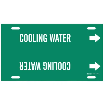 BRADY Cooling Water Strap-On Pipe Marker - Cooling Water Strap-On Pipe Markers