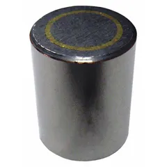 This encased cylindrical alnico magnet provides a maximum pull force of 1.4 lbf. With a thickness of 0.5 inches and an outside diameter of 3/8 inches, it is suited for holding, positioning, and retrieving ferrous parts in industrial maintenance, assembly, and material handling applications.