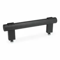 JW WINCO Pull Handle: Threaded Holes, Front-Mount, 24 in Mounting Hole Center to Center, Black, Bar (MPN 666.1-1.18-5/16X18-24.00-SW)