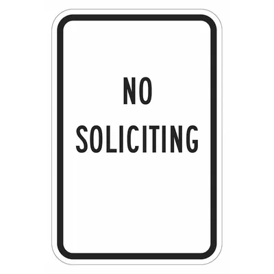 LYLE No Soliciting Sign, Engineer Grade, 12x18 in, Aluminum with Mounting Holes - No Soliciting Signs