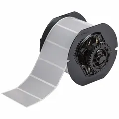 Acrylic label roll with permanent adhesive, 1 1/4 in x 2 3/4 in, 1,000 labels per roll. Compatible with i3300 printer series. Used for industrial identification and labeling applications.