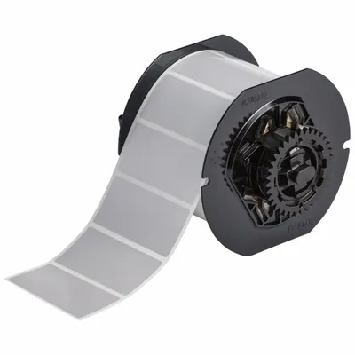 BRADY Pre-Cut Label Stock Roll: 1 1/4 in x 2 3/4 in, Acrylic, Permanent Adhesive - Brady Thermal Transfer Precut Label Rolls