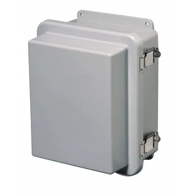 WIEGMANN Enclosure: Fiberglass, 12 in x 12 in x 7 in, NEMA 1/12/3R/4X/6P, Hinged - Fiberglass Submersible Enclosures