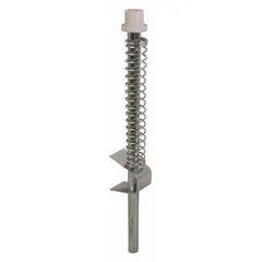 This hanging door guide aligns and stabilizes doors in light-duty partition or cabinet installations. It measures 5 5/8 inches in length and 5/16 inches in width, supporting doors up to 30 lb. The guide helps keep the door tracking straight within a frame, reducing wear on hinges and hardware.