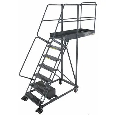 BALLYMORE Rolling Cantilever Ladder: 5 ft Platform Ht, Unassembled, Locking Casters - Unsupported Cantilever Ladders