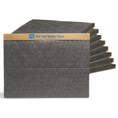 PIG Sorbent Pad: 28 3/16 oz Volume Absorbed Per Pad, 20 in x 15 in Pad Size (L x W) - Sorbent Pads
