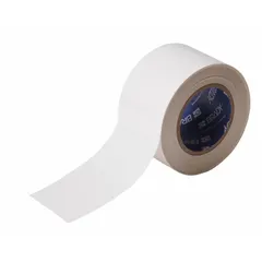 Solid white floor marking tape from the Brady ToughStripe B-514 series. Made of 8 mil thick polyester with no legend. Used for marking aisles, work zones, and safety boundaries in industrial facilities.