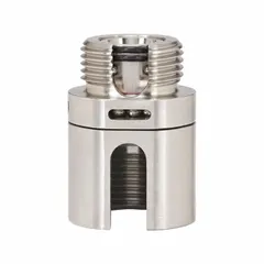 Swivel connector with 1 in FNPT female inlet and 1 in BSPM male discharge. Body constructed of aluminum and stainless steel. Chemically compatible with Diesel Exhaust Fluid (DEF). Used in fluid transfer systems to allow rotation and prevent hose kinking.