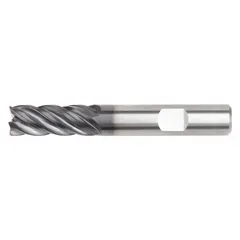 This carbide corner-radius end mill features an AlTiN coating and 5 flutes for fast cutting of stainless steel and super alloys. With a 20 mm mill diameter and 38 mm length of cut, it is suited for high-performance milling operations in demanding applications such as aerospace, automotive, and energy component manufacturing.