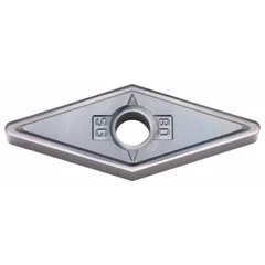 This diamond indexable turning insert is designed for precision machining of non-ferrous materials. It is suitable for turning, facing, and profiling operations requiring fine surface finishes.